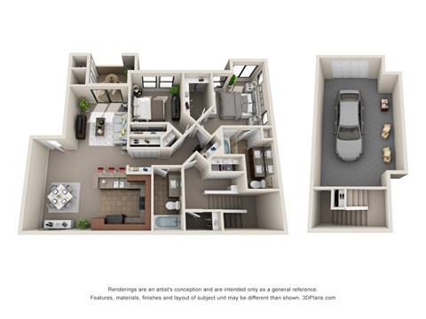 Colton Apartments in Henderson, Nevada Two Bedroom Floor Plan